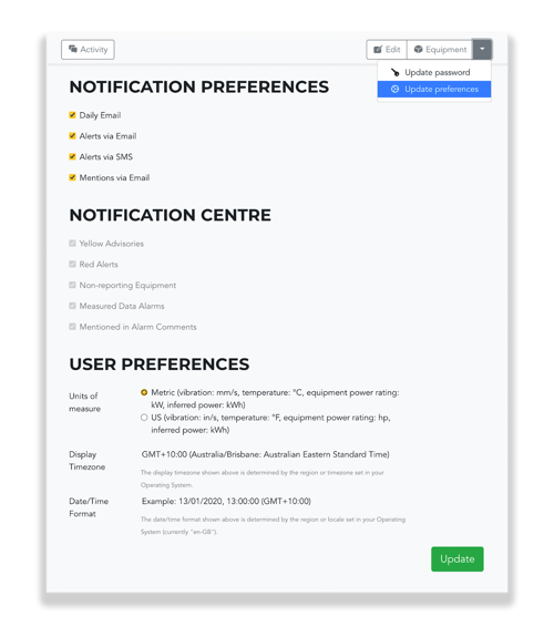 Notification preferences